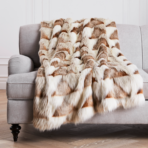 Faux fur throw online natural