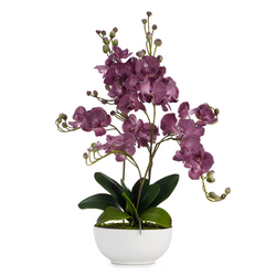 Faux Orchid Amethyst With Pot