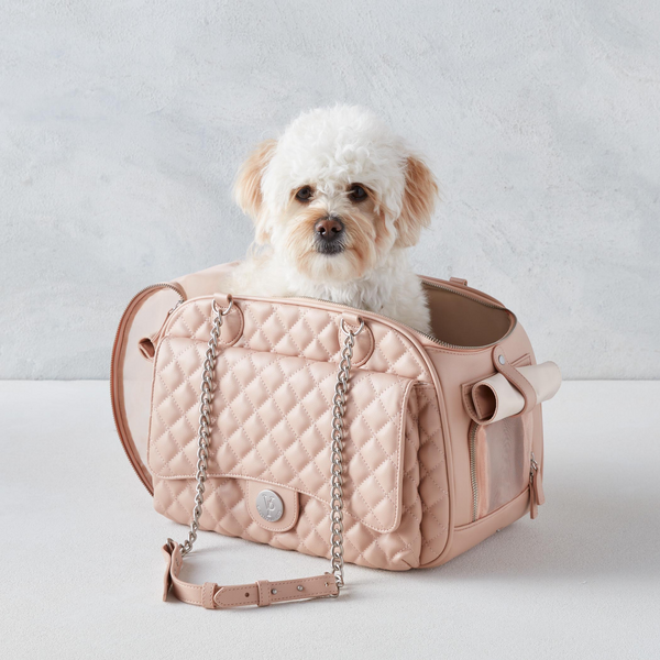 Vanderpump Quilted Classic Luxury Carrier - Blush