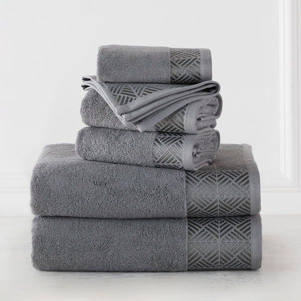 Rivoli Border Towel Collection - Grey