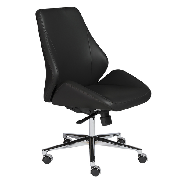 Sabina Leather Desk Chair, Black