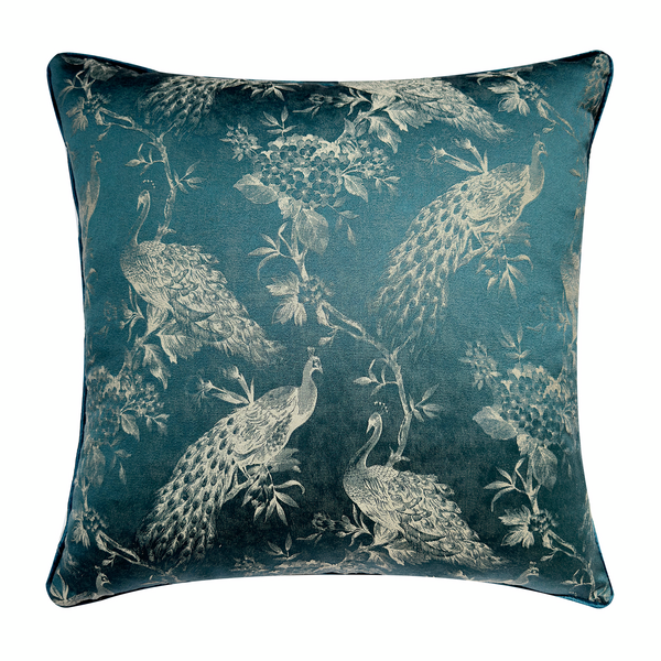 PEACOCK TURQUOISE hotsell Raised Velvet decorative designer pillow 13x26