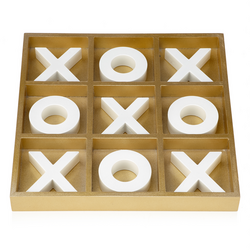 Tic Tac Toe Board, Gold & White