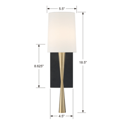 Taylor Wall Sconce - Brass/Black