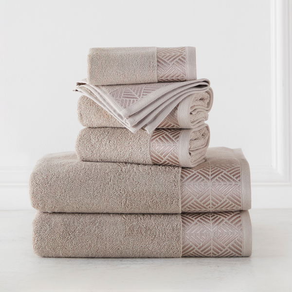 Rivoli Linen Border Towel Bundle - Set of 6