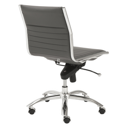 Darby Low Back Office Chair - Grey/Chrome