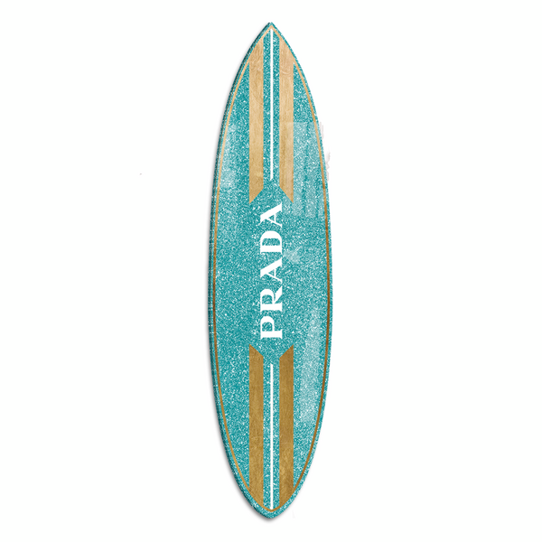 Aqua And Gold Milan Surfboard | Zgallerie