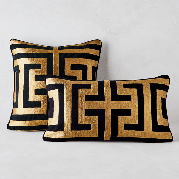 Cace Pillow Collection - Black/Gold | Zgallerie
