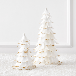 The Holiday Aisle® 8 Christmas Tabletop Feather Tree w/ Glittered Tips,  White