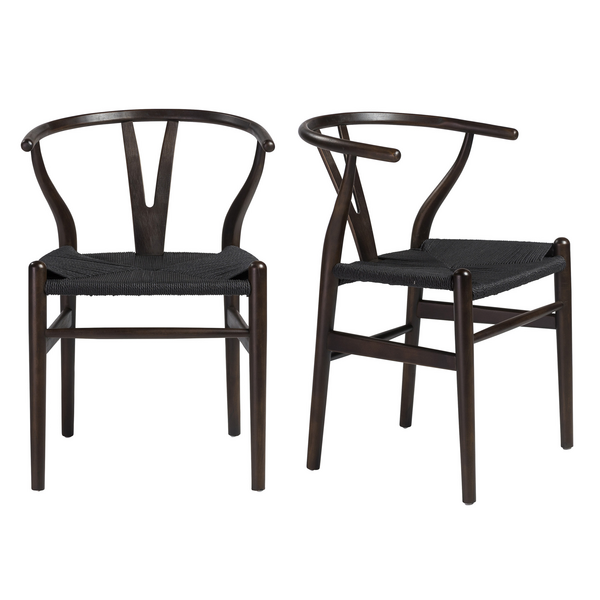 Tia Dining Chair Walnut/Black - Set of 2