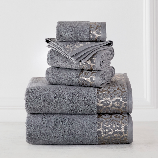 grey decorative bathroom towels