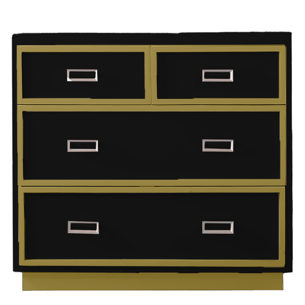 Max 4 Drawer Dresser - Black/Gold