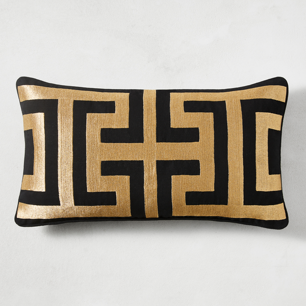 Cace Lumbar Pillow - Black/Gold