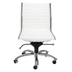 Darby Low Back Desk Chair - White/Chrome