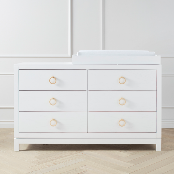 Artisan 6 Drawer Dresser - White/Gold