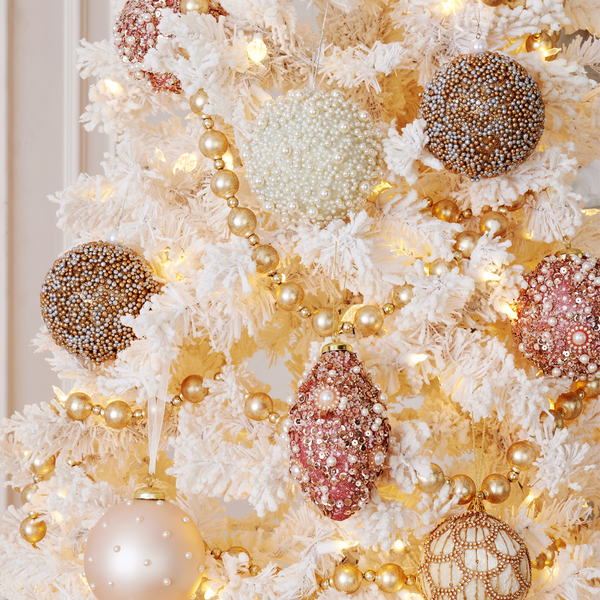 Metallic Gold, Ivory, & White Layered Fringe Garland – Celebrate We Will