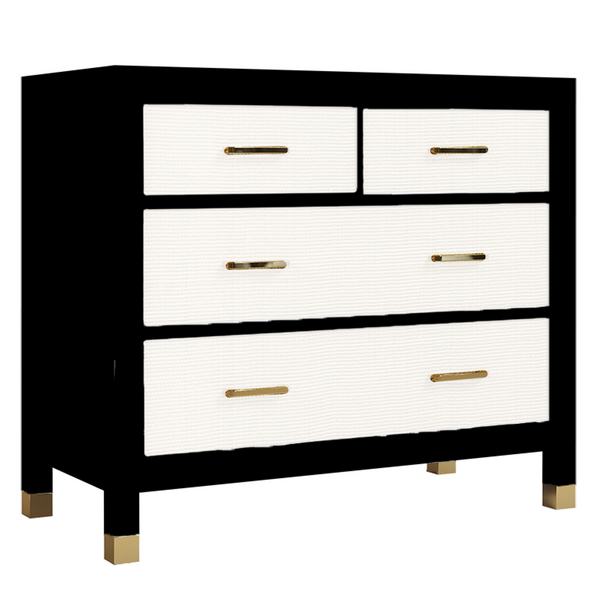 Monterey 4 Drawer Dresser - Black/White