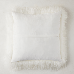 Mongolian Pillow 22" - White