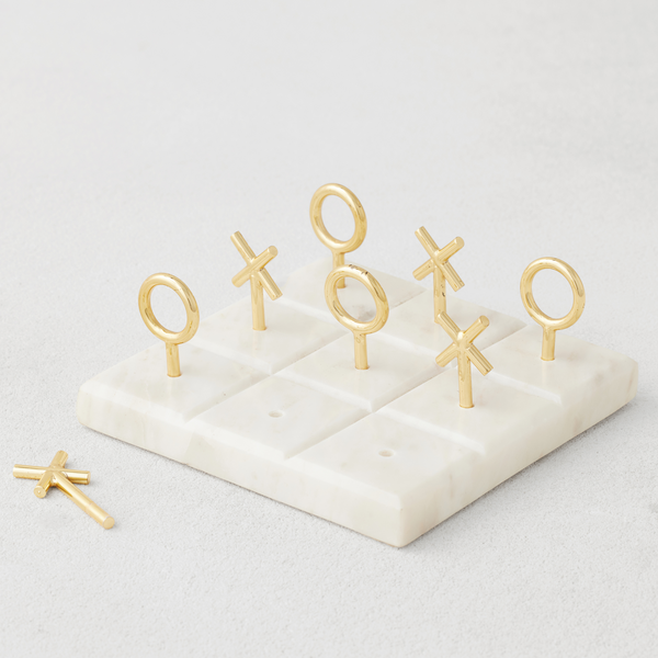 Marble Tic Tac Toe Game Set by Crate&Barrel - Dimensiva