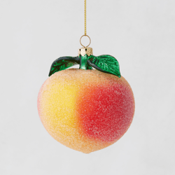 Beaded Peach Ornament