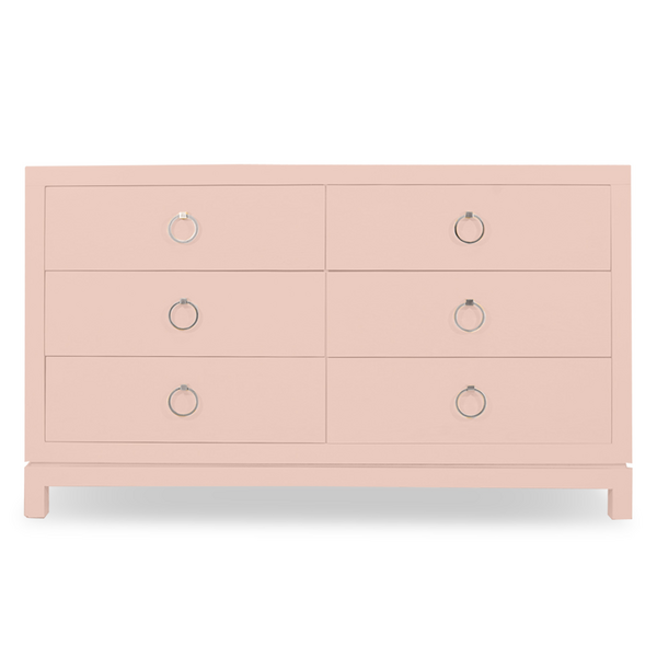 Artisan 6 Drawer Dresser - Bahama Pink/Silver