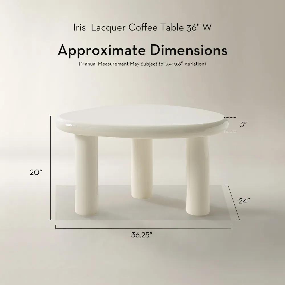 Iris Lacquer Nesting Coffee Table Set of 2 (36.3"-50.5") - White