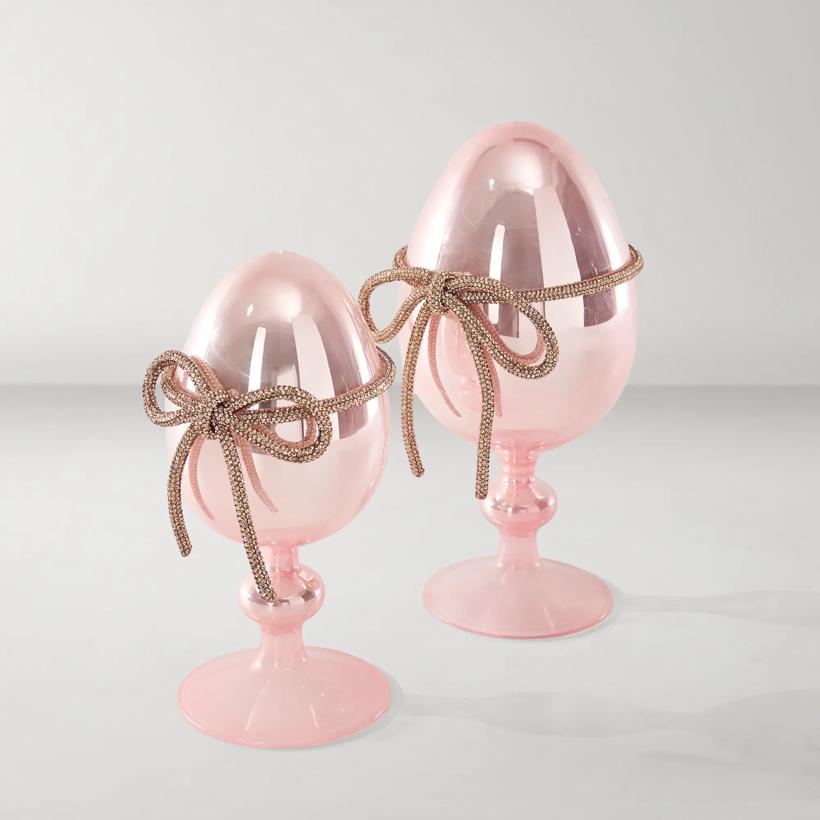 Glass Egg Set of 2 - Pink~SEA16016-PNK