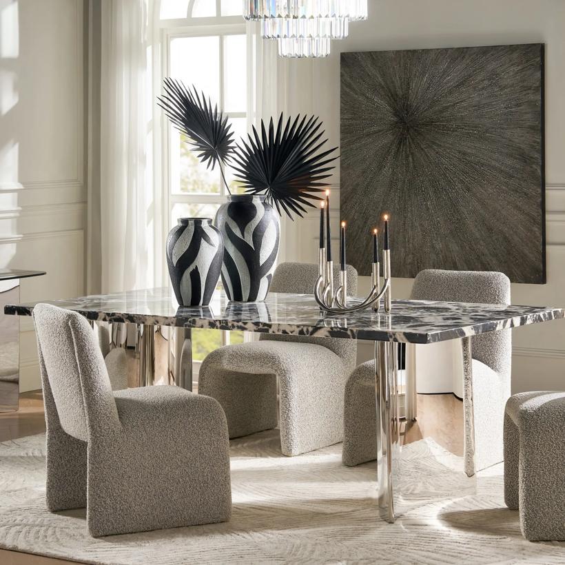 Amazon.com - Cinxzar Grey Boucle Dining Chairs Set of 4