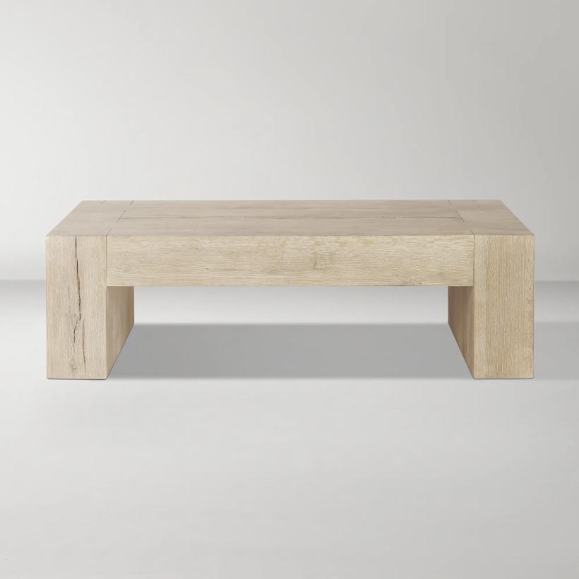 Bristol Reclaimed Oak 60" Coffee Table - Aged Cream~FCT16193-CRE