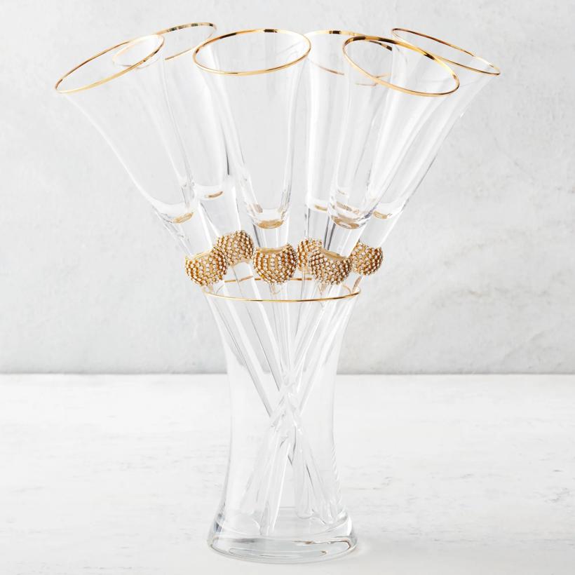 Victoria Toasting Flutes - Set Of 6 | Zgallerie Victoria Toasting Flutes - Set Of 6 | Zgallerie