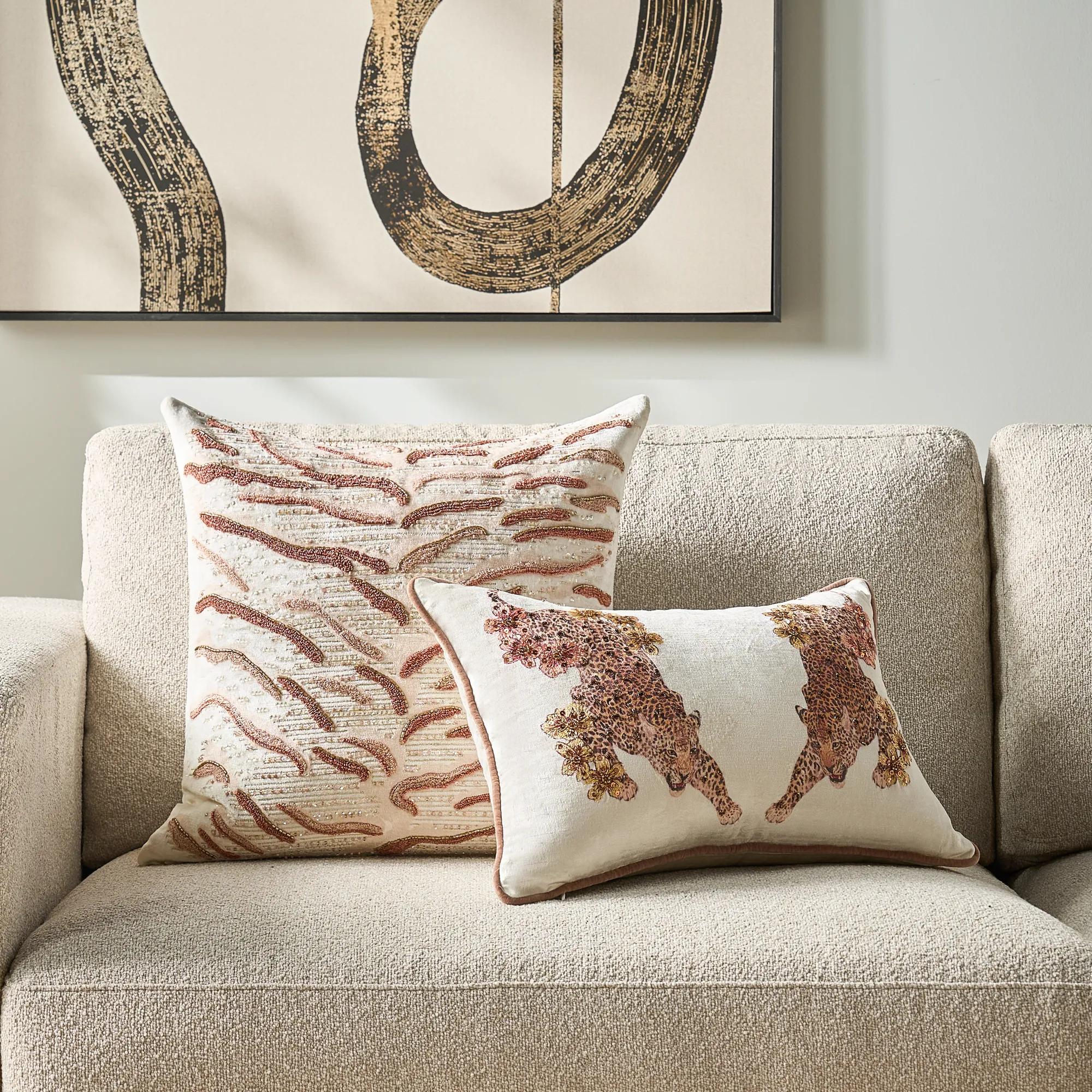 Roary Beaded Pillow 20" - Mocha Mousse